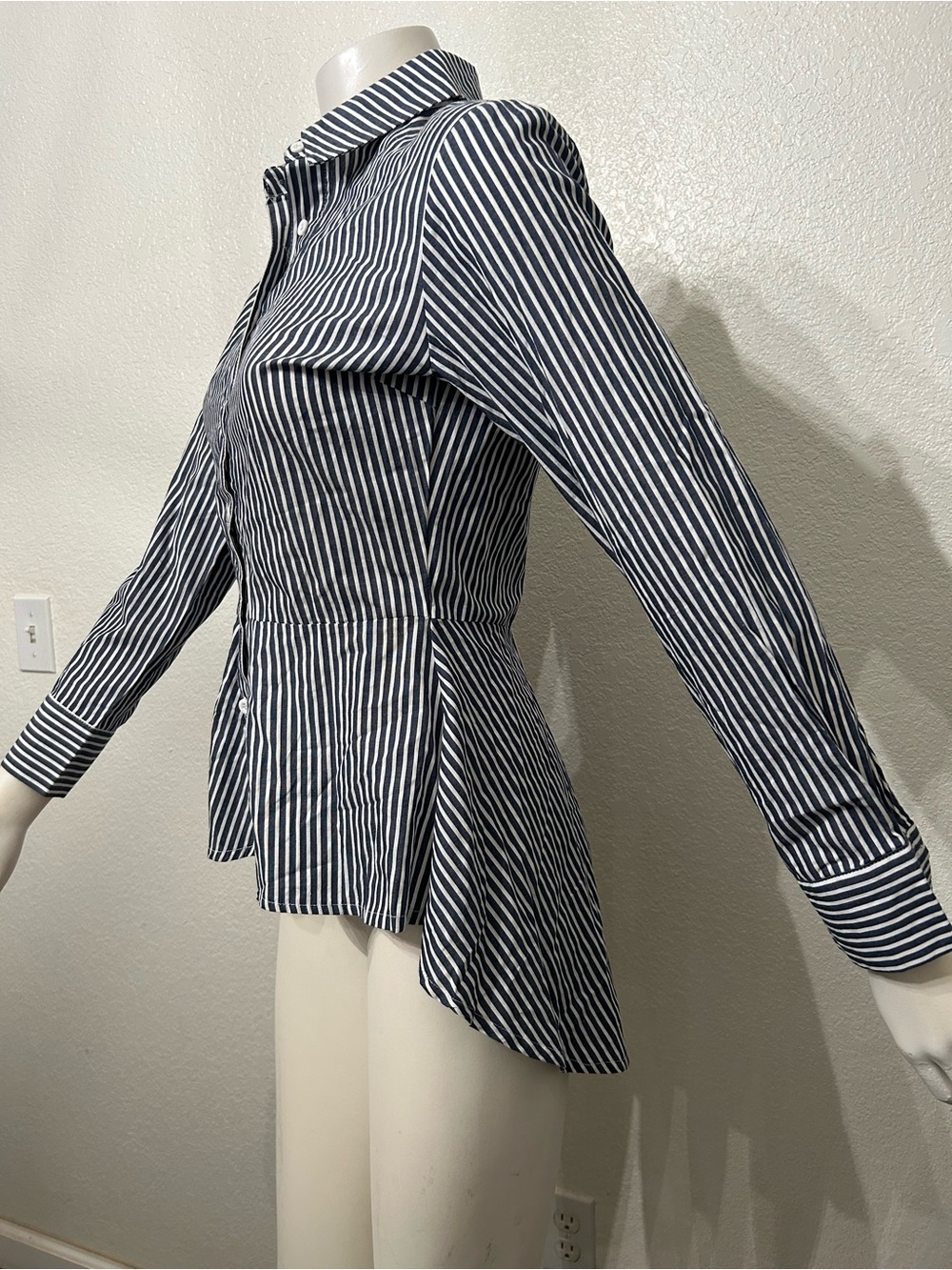 Say What? Navy and White Striped Button-Down Shirt